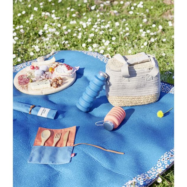 Sac fra&icirc;cheur 9L jute beige et coton marron 23x18,5x20cm