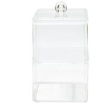 Boîte de rangement salle de bain 2 compartiments 9,3x9,3xH15,5cm