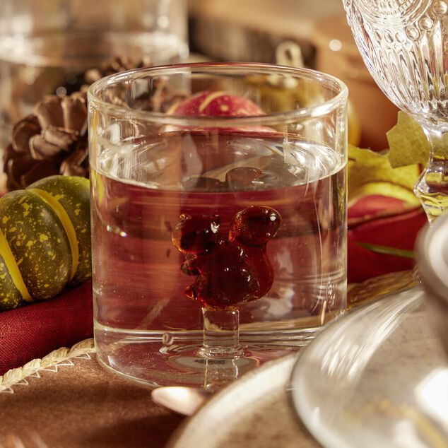 Verre d&eacute;cor &eacute;cureuil 350ml &Oslash;8xH8,5cm