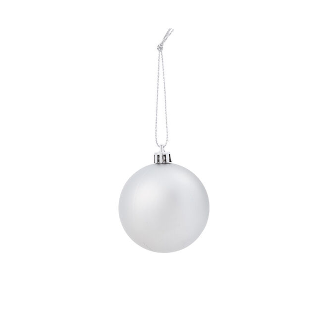 Boule de No&euml;l argent&eacute;e brillante et mate x10