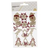 Autocollant bois paillet&eacute; rouge x12