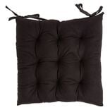 Galette de chaise carr&eacute;e noir 38x38cm 100% polyester