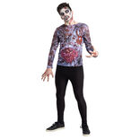 D&eacute;guisement adulte Halloween zombie trompe-l'oeil tshirt -Taille unique