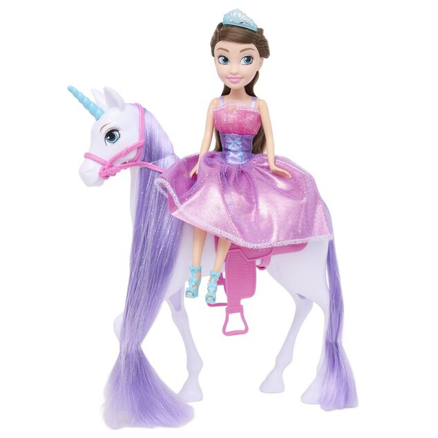 Poup&eacute;e avec licorne Sparkle avec accessoires violet