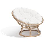 Loveuse Louise rotin avec coussin blanc 113x101xH95cm