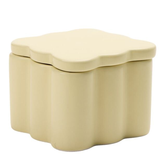 Bo&icirc;te organisateur salle de bain en dolomite contour ondul&eacute; 10x10xH8cm (3 mod&egrave;les)