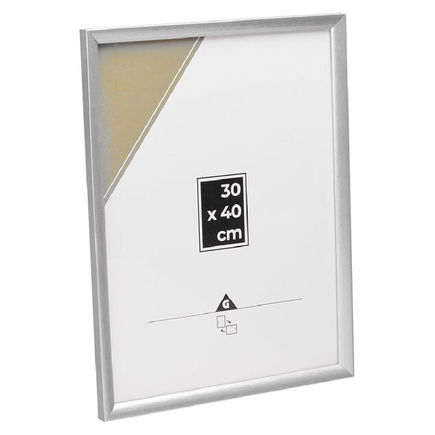 Cadre photo argent&eacute; 33x43cm pour photo 30x40cm
