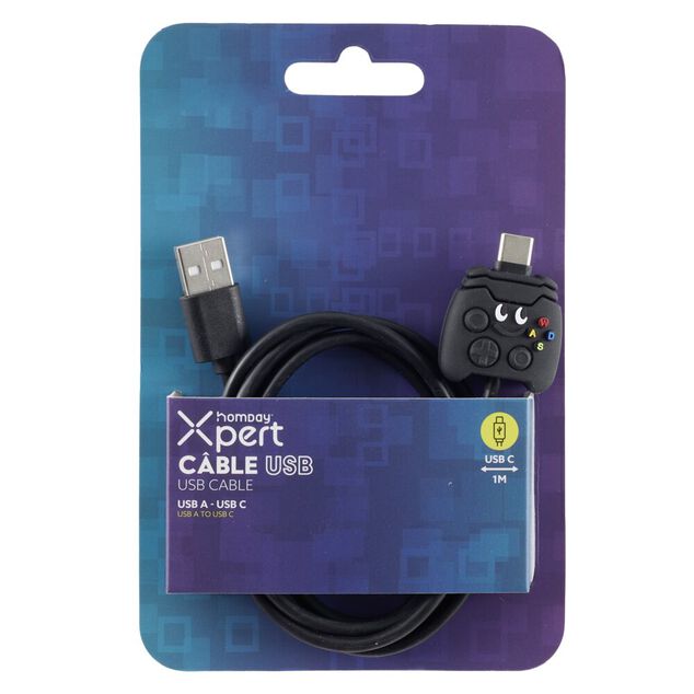 C&acirc;ble Homday double USB-C 1 m&egrave;tre 5V figurine amusante plastique (3 mod&egrave;les)