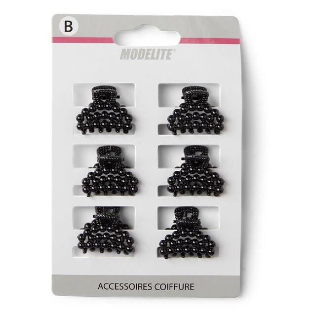 Lot de 10 mini pinces cheveux papillon noir brillant L2cm