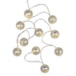 Guirlande lumineuse boule disco dor&eacute;e 10LED &agrave; piles 1,8m