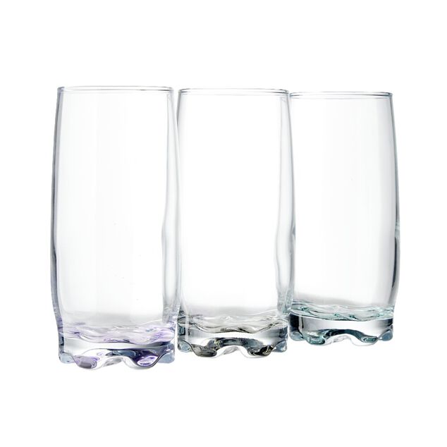 Lot de 3 verres haut fond coloré 39cl H14,5cm