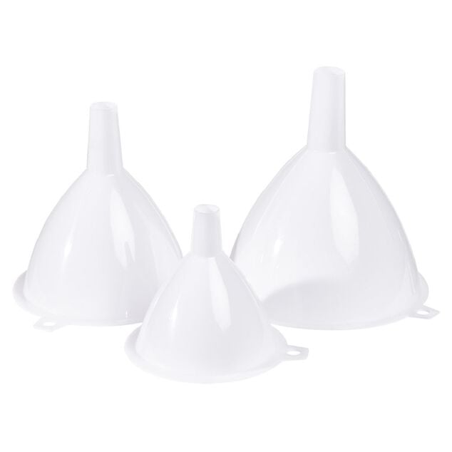 Entonnoir en plastique blanc x3