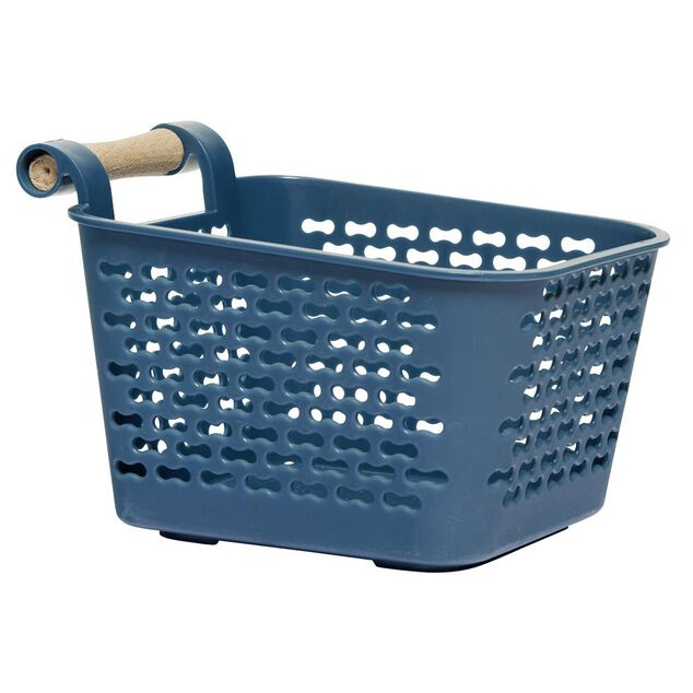 Mini pani&egrave;re en plastique avec poign&eacute;e bois