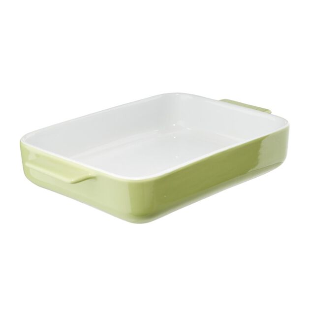 Plat &agrave; four rectangulaire c&eacute;ramique contour color&eacute; 32x19,5xH5,5cm (3 mod&egrave;les)