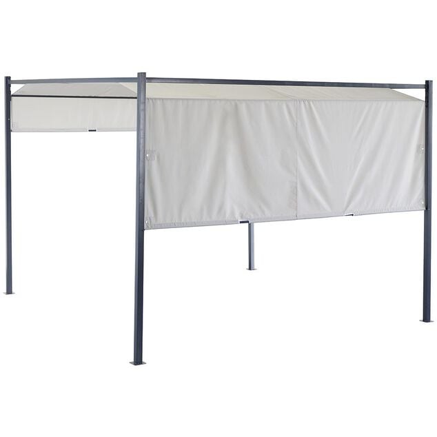 Tonnelle coulissante carr&eacute;e Nazare gris UPF50+ 298x298xH220cm