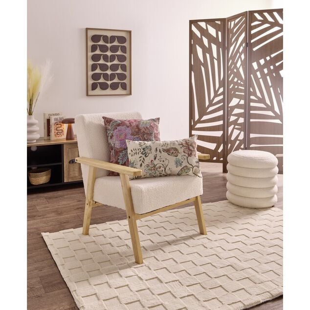 Tapis rectangulaire textur&eacute; polyester beige 120x170cm (2 mod&egrave;les)