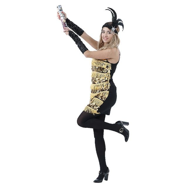 Canon &agrave; confettis noir blanc dor&eacute;