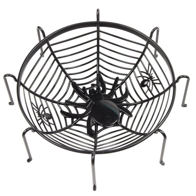 Bol &agrave; bonbons araign&eacute;e popypropyl&egrave;ne &Oslash;32xH8cm (2 mod&egrave;les noir ou orange)