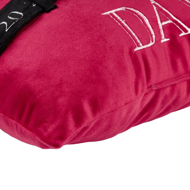 Coussin carr&eacute; calendrier de l'Avent L45X45XH10 cm polyester rouge