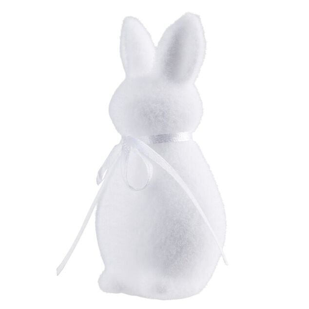 Figurine &agrave; poser lapin en mousse et velours pastel H10cm (4 mod&egrave;les)