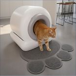 Liti&egrave;re auto-nettoyante pour chat plastique blanc 55x48xH50cm