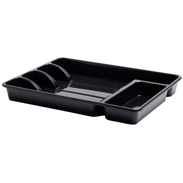 Range-couverts plastique noir