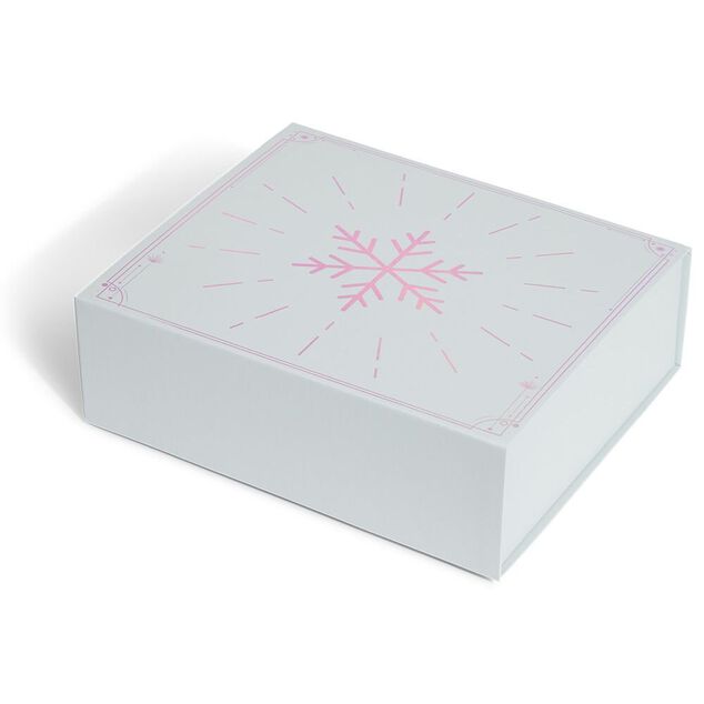 Bo&icirc;te cadeau No&euml;l pliable motif flocon iridescent