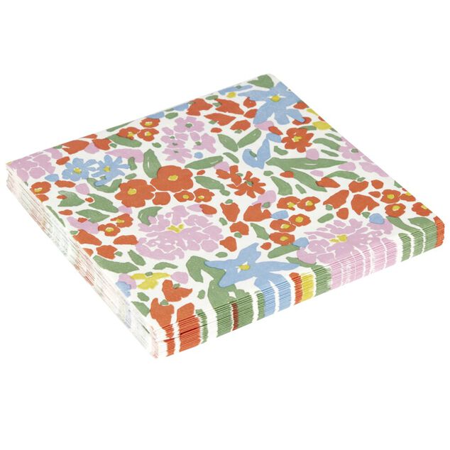 Serviettes papier x20 motif fleuri 33x33cm (2 mod&egrave;les)