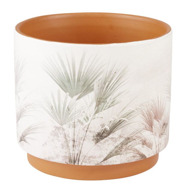 Pot en terre cuite imprimée Ø14xH12cm (4 modèles)