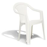 Fauteuil de jardin monobloc Viva plastique dossier tress&eacute; blanc 53xP56xH80cm