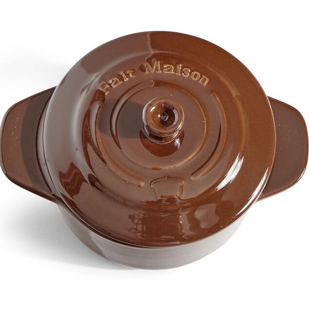 Mini cocotte individuelle en c&eacute;ramique avec couvercle (2 mod&egrave;les)