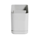 Égoutoir à couverts et ustensiles plastique gris - 11x11xH17cm