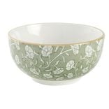 Bol c&eacute;ramique motif floral vert &Oslash;12,5xH6cm