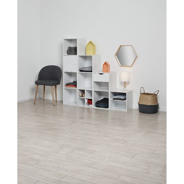 Structure Box Cube 4 cases 35,2x30xH.137,2cm bois blanc