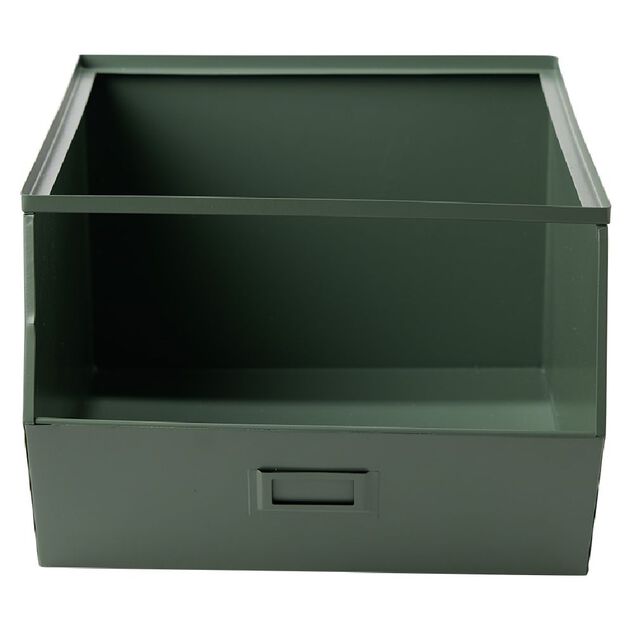 Bac superposable en m&eacute;tal vert - L33 x l25 x H28,5 cm