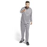 D&eacute;guisement prisonnier ray&eacute; noir blanc adulte - Taille L