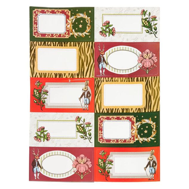 Étiquette paquet cadeau paillette x10 (12 modèles)