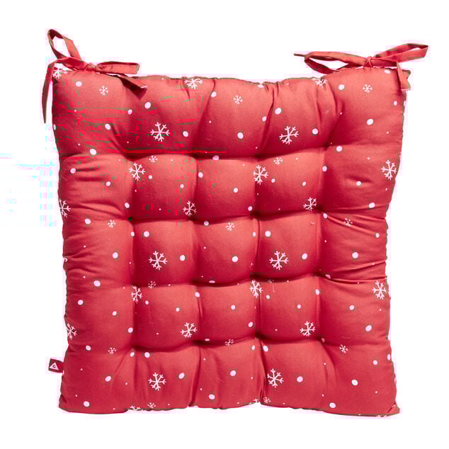 Galette de chaise No&euml;l carr&eacute;e 40x40cm - 4 mod&egrave;les