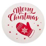 &Eacute;tiquette pour paquet cadeau No&euml;l ronde Merry Christmas 50 pi&egrave;ces