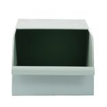 Bac de rangement en m&eacute;tal vert - L17,5 x l25 x H12,5 cm