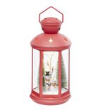 Lanterne LED No&euml;l avec bonhomme de neige &Oslash;21,5xH43cm