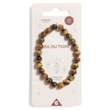 Bracelet crystal large 26 perles oeil du tigre marron - Optimisme