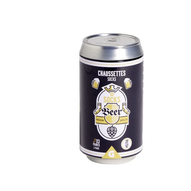 Lot de 3 paires de chaussettes mixtes design bi&egrave;re 39/42