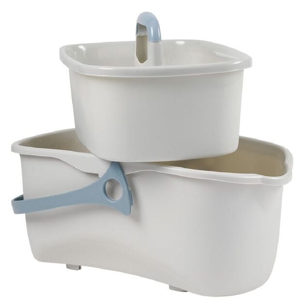 Seau de m&eacute;nage 11L avec panier gris et bleu