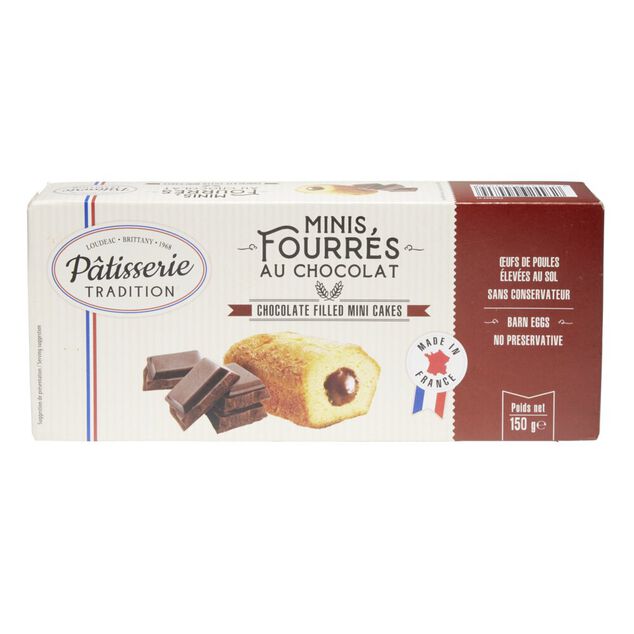 Minis gâteaux fourrés chocolat x9 pâtisserie tradition 150g