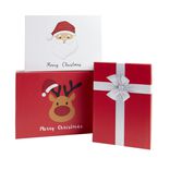 Lot de 3 boîtes cadeaux rectangulaires à empiler décor Noël 3 tailles