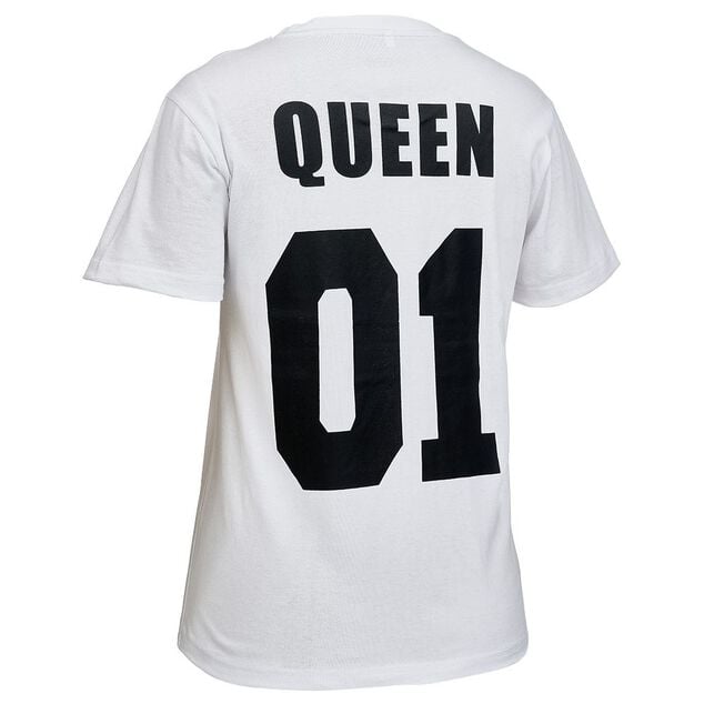 Tee shirt blanc imprim&eacute; Queen femme S/M/L