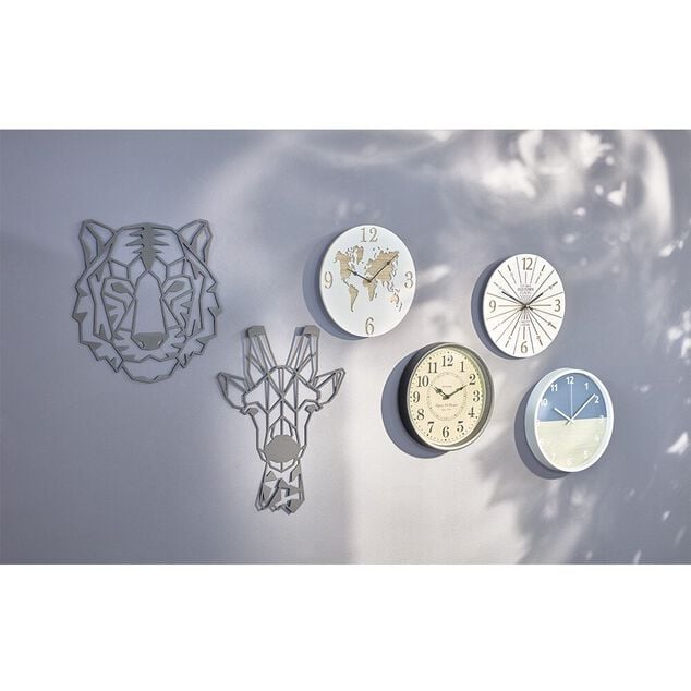 D&eacute;coration murale forme t&ecirc;te d'animal m&eacute;tal noir