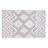 Tapis rectangulaire coton tuft&eacute; gris 90x60 cm