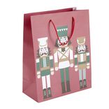 Sac cadeau Noël motif soldat Casse Noisette rouge et vert 26x12xH32,5cm